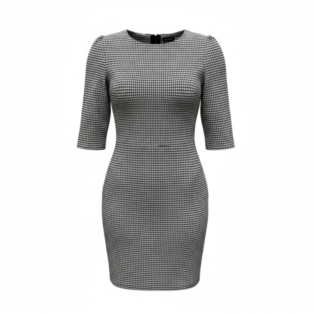 Alice + Olivia Black and White Houndstooth Pattern Mini Dress size 10